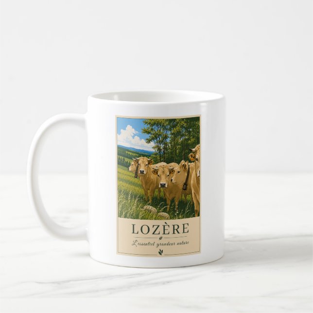 Caneca De Café Lozère Cows – Vintage Mug (Esquerda)
