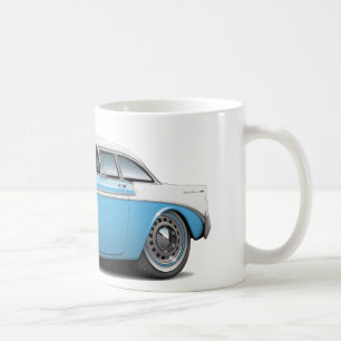 Caneca De Café Lt 1956 de Chevy Belair Azul-Branco Carro