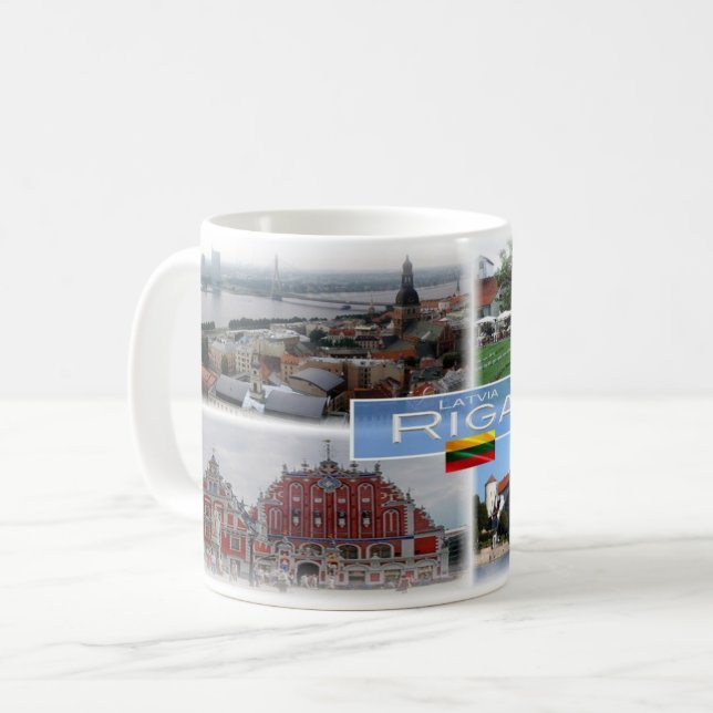Caneca De Café LT Latvia Lietuva - Riga - (Frente Esquerda)