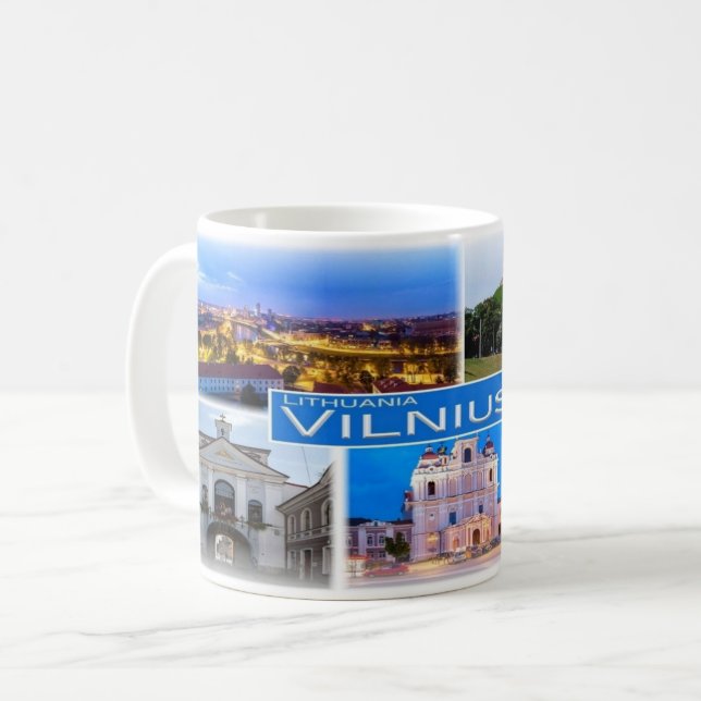 Caneca De Café LT Lituânia - Vilnius - (Frente Esquerda)