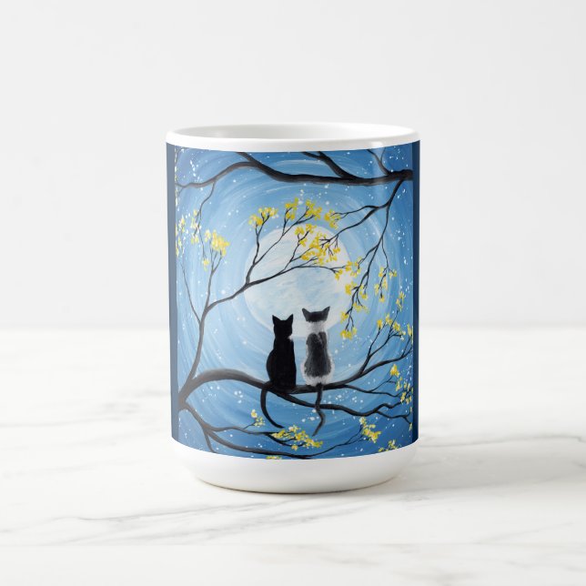 Caneca De Café Lua branca com gatos (Centro)