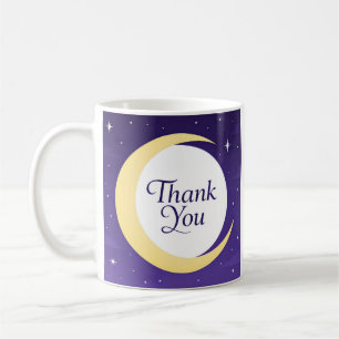 Caneca De Café Lua Crescente Amarela Suave Obrigado