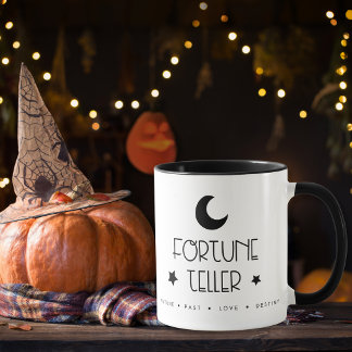 Caneca de Café Lua Crescente e Estrelas Adivinhaçã