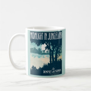 Caneca De Café Lua de 1909 no cobrir de música em folha na Jungle