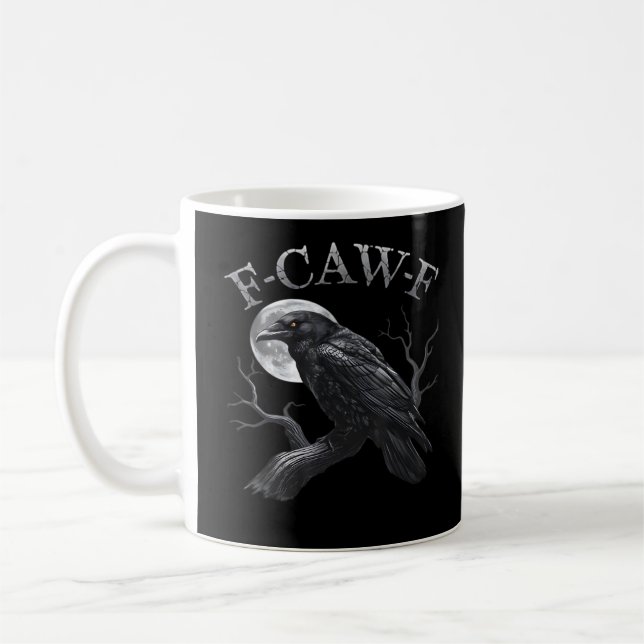 Caneca De Café Lua de Pássaro Engraçado F-Caw-F Retrô Clássico (Esquerda)