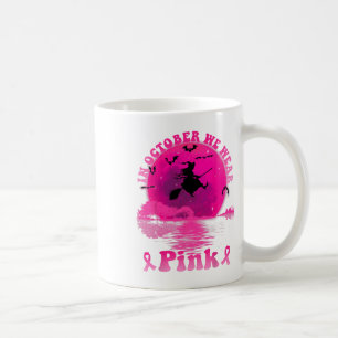 Caneca De Café Lua de Violão de Bruxa do Cancer de Mama em outubr
