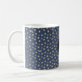 Caneca De Café Lua Dourada e céu noturno das estrelas