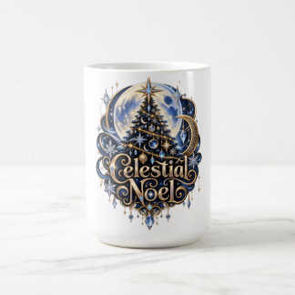 Caneca de Café Lua e Estrelas Celestiais de Natal