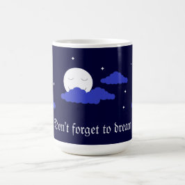 Caneca De Café Lua Estrelada com Nuvens: Azul Escuro