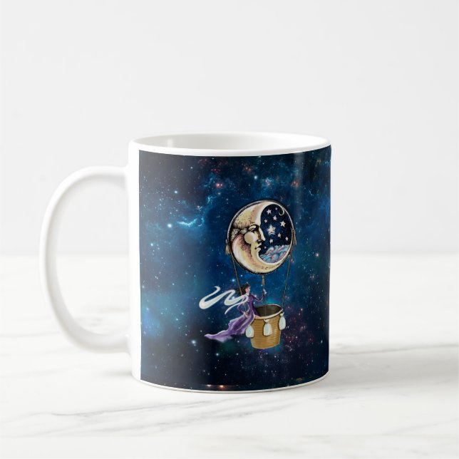 Caneca De Café Lua magia noite céu quente baile de ar quente (Esquerda)
