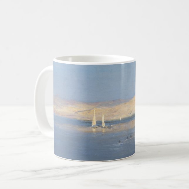 Caneca De Café Lua que aumenta sobre o Nile (Frente Esquerda)