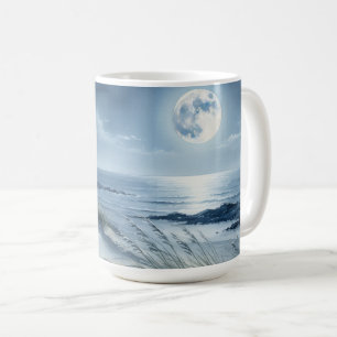 Caneca De Café Lua Sobre Mar Tranquilo