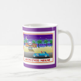 Caneca De Café Lua sobre o roxo de Miami