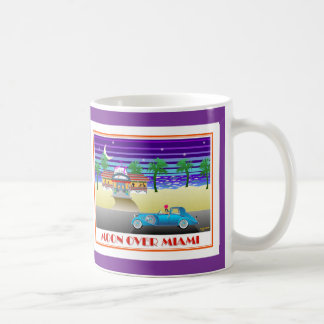 Caneca De Café Lua sobre o roxo de Miami