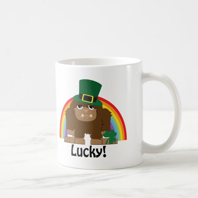 Caneca De Café Lucky Bigfoot Leprechaun (Direita)