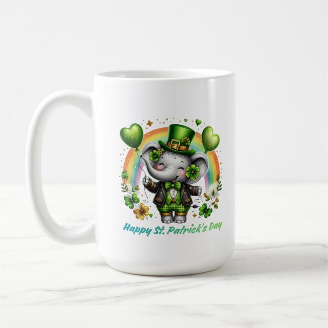 Caneca De Café Lucky Elephant Rainbow Charm (Esquerda)