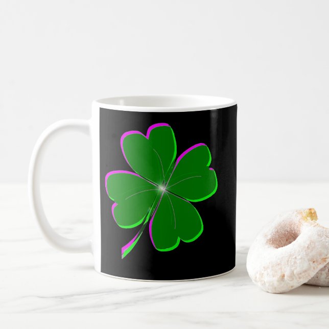 Caneca De Café Lucky Four Folha Clover (Com Donut)