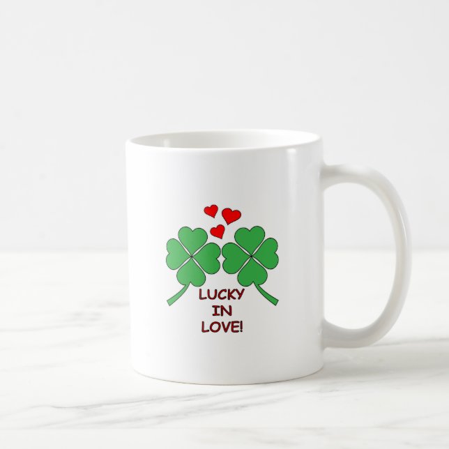 Caneca De Café Lucky In Love Heart Clover (Direita)