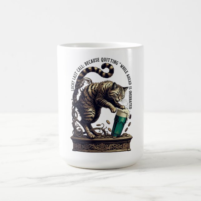 Caneca De Café Lucky Last Call Cat Graphic Tee (Centro)