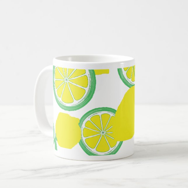 Caneca De Café Lucky Lemons Organic Funky Coffee Tea Mug (Frente Esquerda)