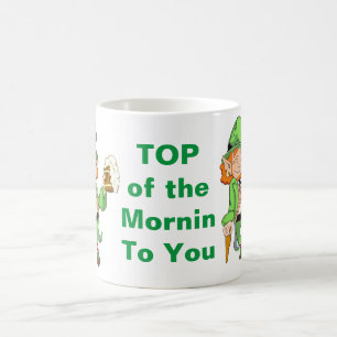 Caneca De Café Lucky Leprechaun Topo da Manhã Café Mug