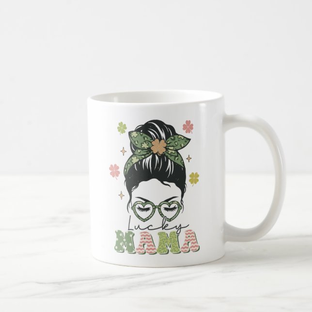 Caneca De Café Lucky Mama - Messy Bun - Rua de Véu. (Direita)