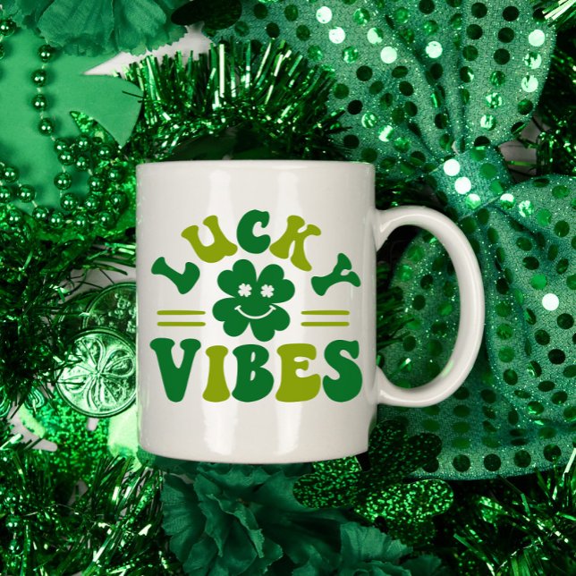 Caneca De Café Lucky Vibes Quatro Folhas (Criador carregado)