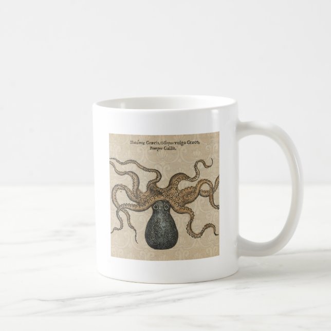 Caneca De Café Lula Kraken Antigo Marinho Costeiro Vida Selvagem (Direita)