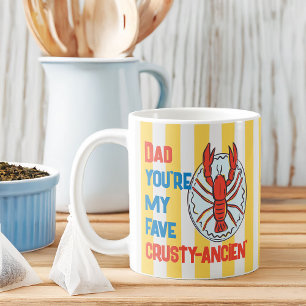 Caneca De Café Lula Pai Lagosta Crustáceo Faixa Amarela de Amalfi