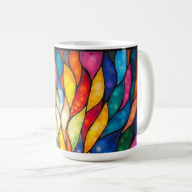 Caneca De Café Lumina Bloom: Spectrum in Motion (Frente Esquerda)