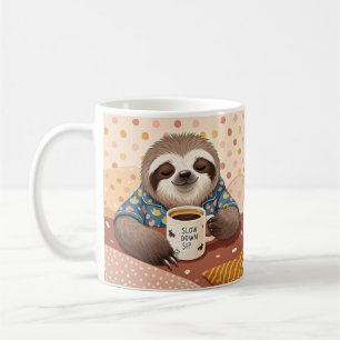 Caneca De Café Luminosidade cartoon com olhos sonolentos exagerad