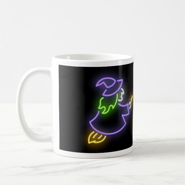 Caneca De Café Luminous signboard with sorceress (Esquerda)