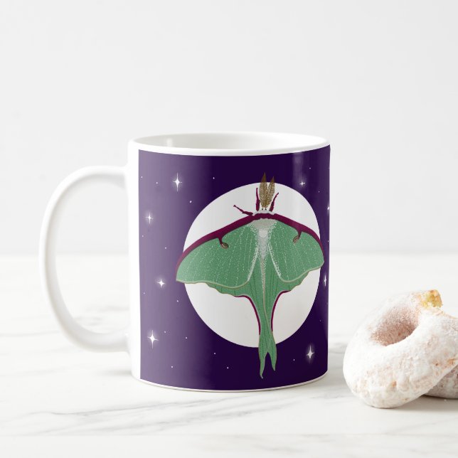 Caneca De Café Luna Moth (Com Donut)