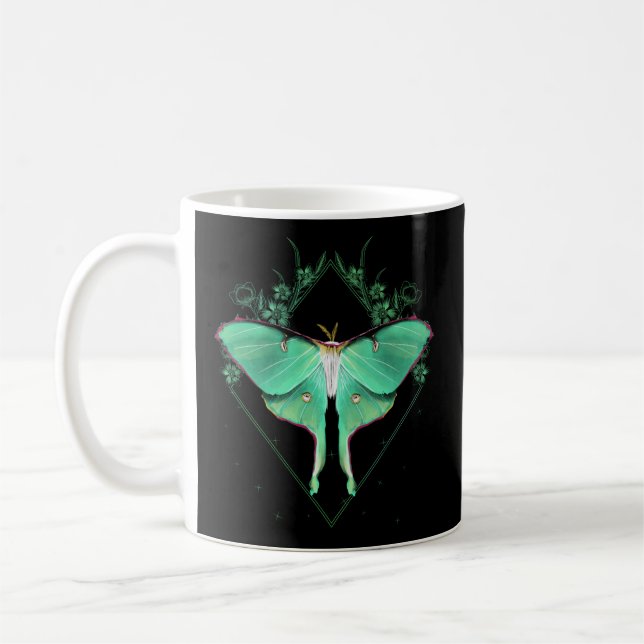 Caneca De Café Luna Moth Belo Inseto De Borboleta Pensado (Esquerda)