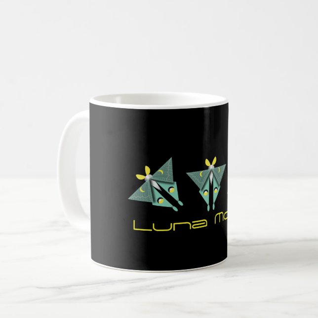Caneca De Café Luna Moth Geométrica (Frente Esquerda)