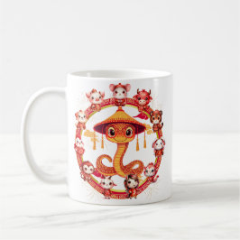 Caneca De Café Lunar Chinês, Ano Novo Cobra Design 1