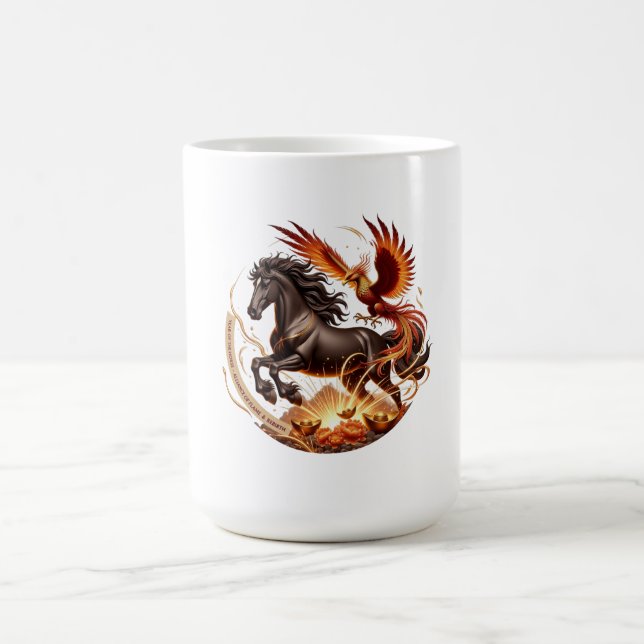 Caneca De Café Lunar New Year Horse Phoenix Edition Rebirth Gift (Centro)