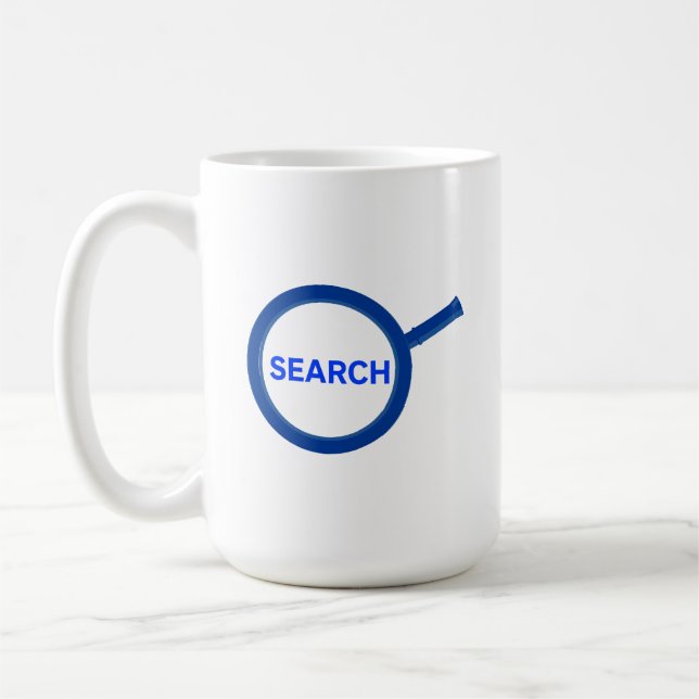 Caneca De Café Lupa de Pesquisa Azul (Esquerda)