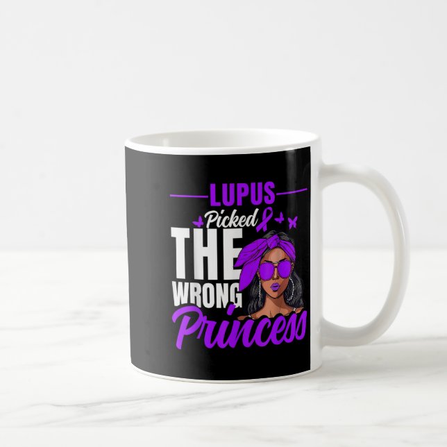 Caneca De Café Lupus Cked The Wrong Princess - Warrior Lupus Awar (Direita)