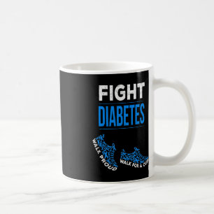 Caneca De Café Luta contra a diabetes caminha por uma faixa de co