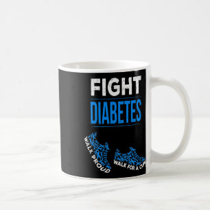 Caneca De Café Luta Contra A Diabetes Caminha Por Uma Faixa De Se