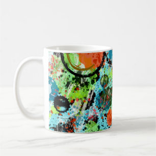 Caneca De Café Luta de Comida Abstrata