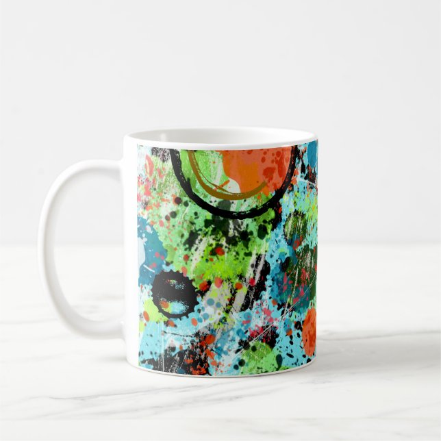 Caneca De Café Luta de Comida Abstrata (Esquerda)