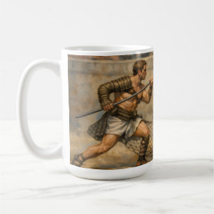 Caneca De Café Luta de Gladiador Romano Arte Clássica