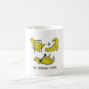 Caneca De Café Luta de Workout T-Rex