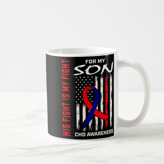 Caneca De Café Luta Dele Filho Conscientização Chd Bandeira Ameri (Direita)