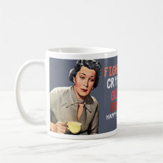 Caneca De Café luta, gritando, culpa, bebida. boas festas