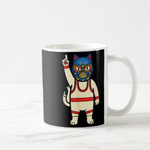 Caneca De Café Luta Livre Gato Wrestling Luchador Divertido Retro