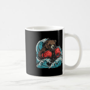 Caneca De Café Lutador de Boxe Amante de Ursos Luvas de Boxe Kick
