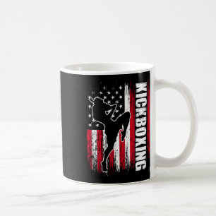 Caneca De Café Lutador de Kickboxing da Bandeira Americana dos EU